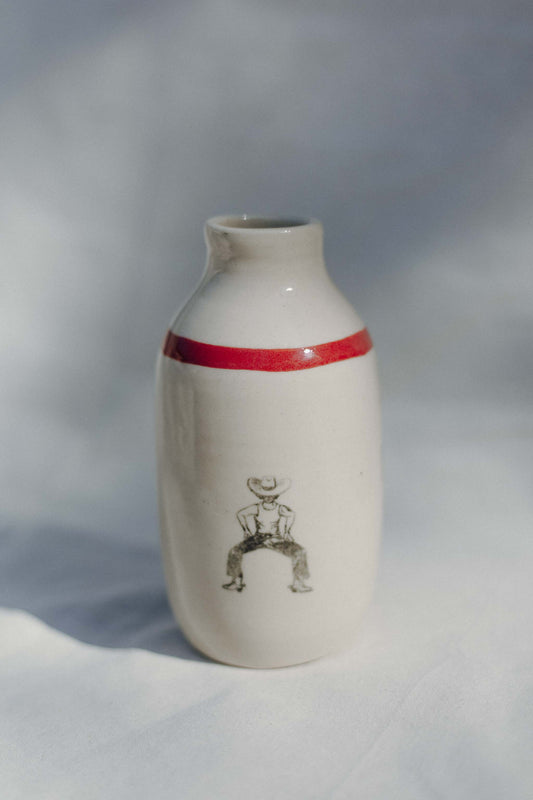 Dancing Cowboys Vase (Discounted)