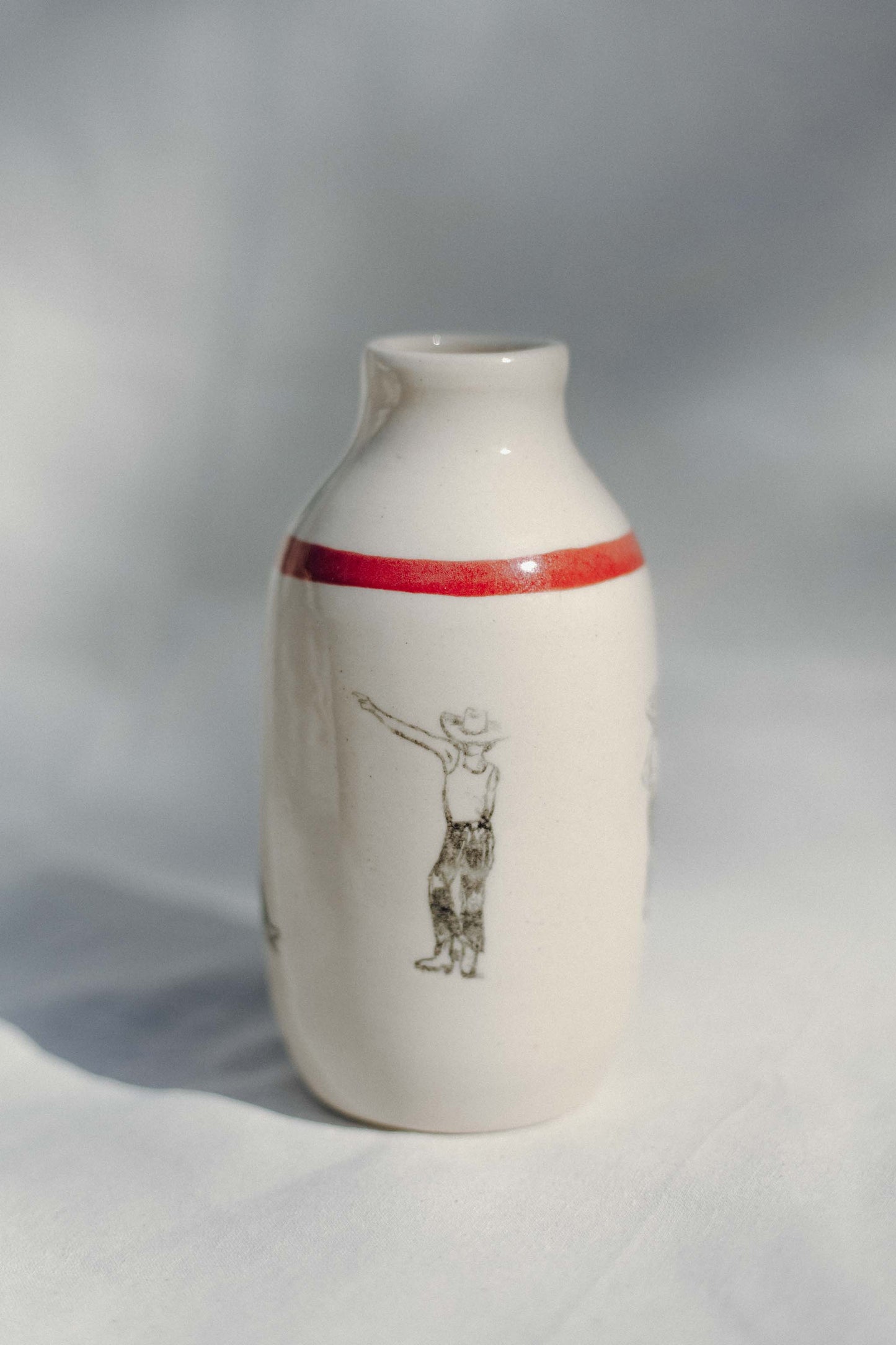 Dancing Cowboys Vase (Discounted)