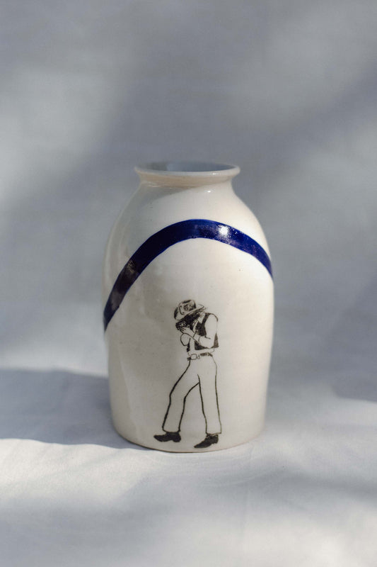 Cowboy & Cactus Vase