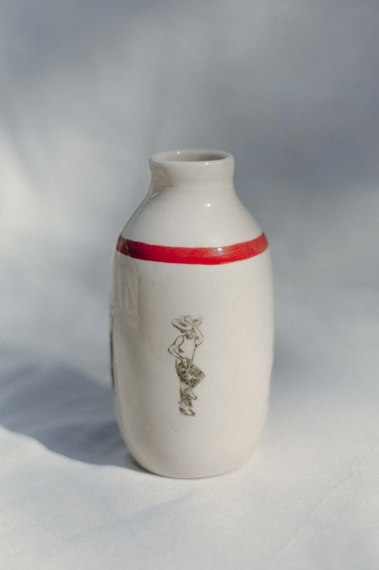 Dancing Cowboys Vase (Discounted)